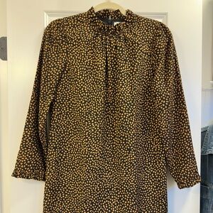 NWT J. Crew Ruffle Neck Long Sleeve Dress